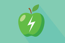 Apple With A Lightning For Website, Application, Printing, Document, Poster Design, Etc. Vector EPS10