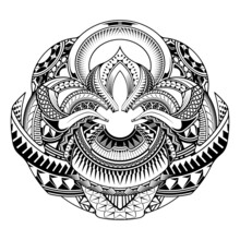 Abstract Black And White Polynesian Tattoo Vector