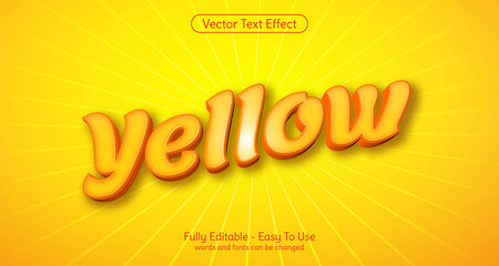 Wall Mural - Yellow 3d text editable style effect template