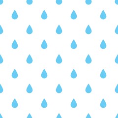 Wall Mural - Raindrops vector pattern on white seamless background