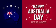 Australia Day. Banner For Australia National Day With Australia National Flag And Lettering
