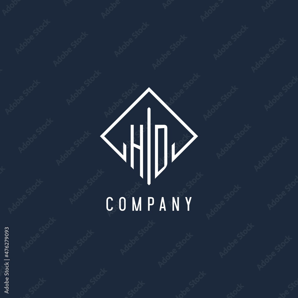 HD initial logo with luxury rectangle style design Stock Vector | Adobe ...