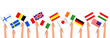 mani, bandiere, mondo, paesi stranieri, lingue	
