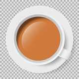 Fototapeta  - top view of english tea cup on transparent background