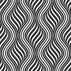 Wall Mural - Vector geometric seamless pattern. Modern geometric background. Mesh with wavy lines.