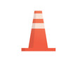 Traffic cone and road work material flat vector illustration.