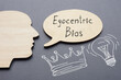 Egocentric bias is shown on the photo using the text