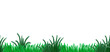 seamless border. 3d illustration from plasticine. green grass. lawn, bushes, plasticine landscape isolated on white background.
