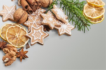 Sticker - Delicious gingerbread Christmas cookies on desk