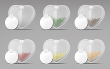 Heart Tea Bags With Blank Round Tags Mock Up Set