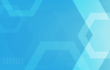 Geometric vector hexagon futuristic blue background