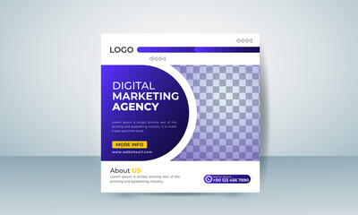 Wall Mural - Creative unique editable Social media post design template. Suitable for post and web or ads. good template for advertising on internet ads, creative concept vector