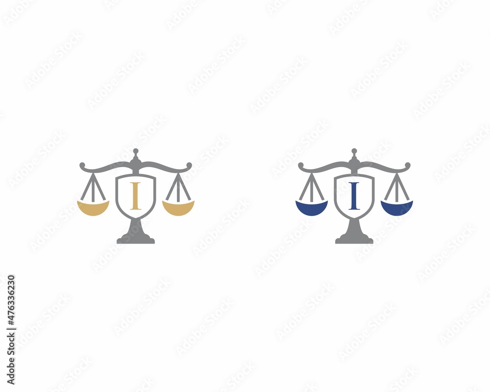 Letter I Logo With Scale of Justice Logo Icon 002 Stock Vector | Adobe ...