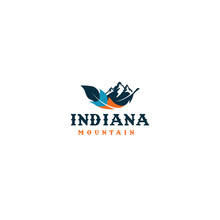 Modern Flat Colorful Indiana Mountain Logo Design