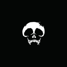 Illustration Of A Simple Silhouette Skull Skull With Sharp Teeth And Brittle Bone Structure Adds To The Impression Of A Very Spooky Fossil Skull Suitable For Your Company Logo Or Business Icon