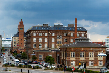 brown buildings with white windows, beautiful historical architecture buildings of Europe , landscape photography of historical buildings of Europe 