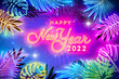 Happy new year in neon style collection