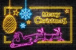 Neon Merry christmas background