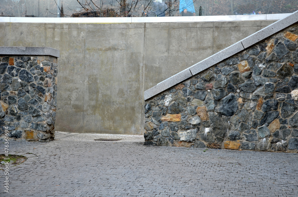 Recessed Wall Ramp wheelchair ramp and stairs on the other side. height differences are ...