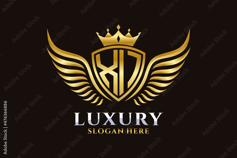 Luxury royal wing Letter XI crest Gold color Logo vector, Victory logo ...