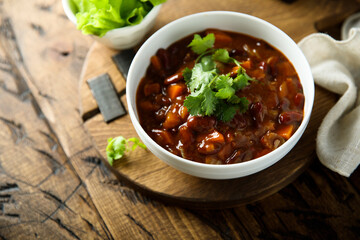 Canvas Print - Homemade red bean ragout with vegetables	