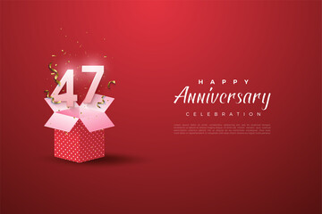 Wall Mural - 47th anniversary background illustration with colorful number.