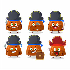 Sticker - Cartoon character of orange jelly gummy candy with various pirates emoticons