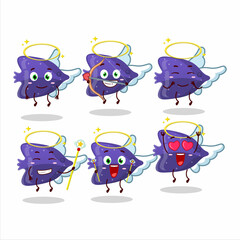 Sticker - Fish purple gummy candy cartoon designs as a cute angel character