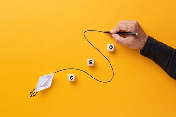 Search engine optimization internet or web traffic strategy SEO concept