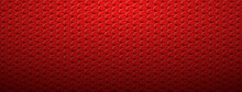Abstract Background Of Snake, Dragon Or Fish Scales In Red Colors. Squama Texture. Roof Tiles.