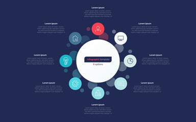 Wall Mural - Eight option circle infographic design template. Vector illustration