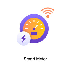 Smart Meter vector Gradient Icon Design illustration. Internet of Things Symbol on White background EPS 10 File