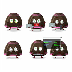 Poster - Chocolate jelly gummy candy Programmer cute cartoon character with