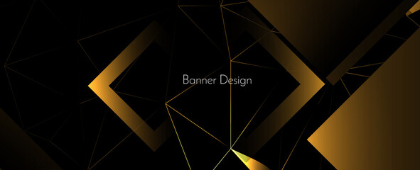 Abstract geometric pattern gold elegant modern banner