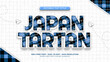 Font effect Japan tartan uniform blue text style modern bold. eps vector file