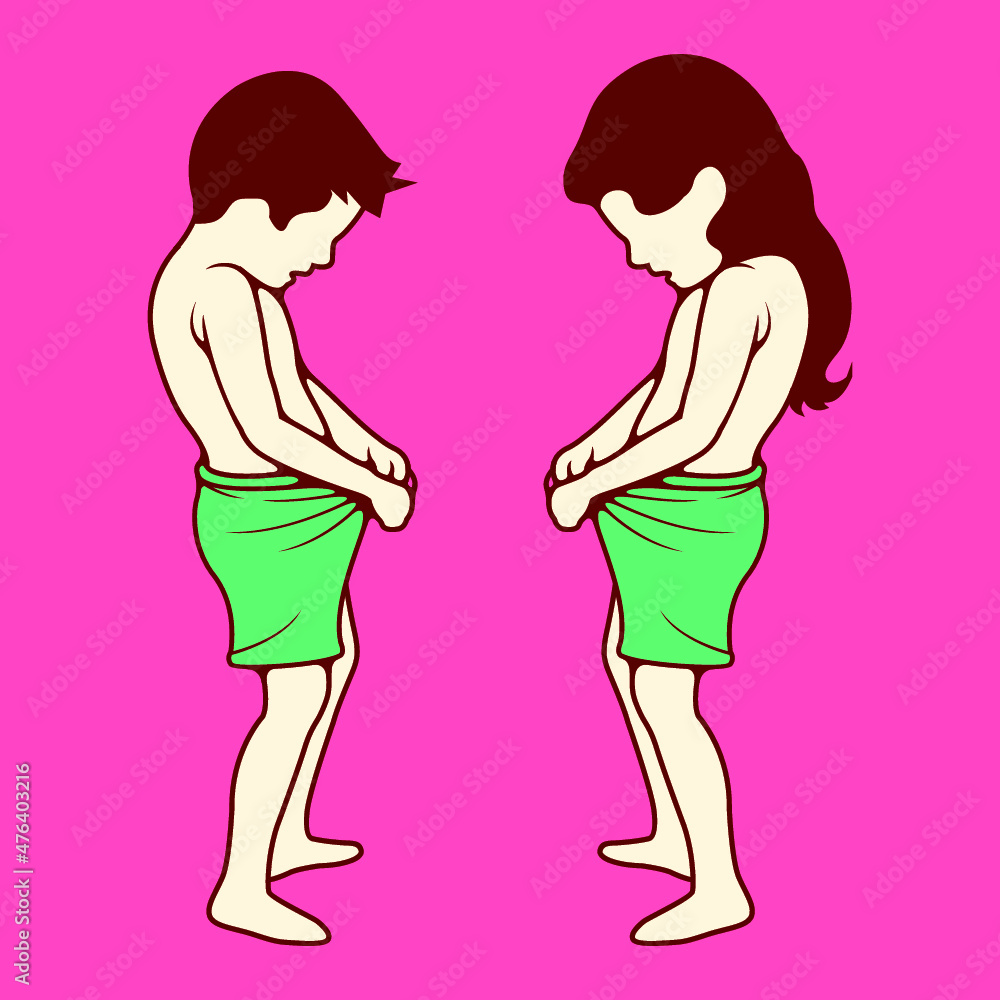 Sex education for kids Vector color cartoon illustration Vector  