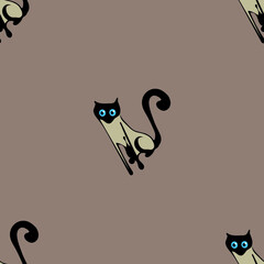 Canvas Print - Seamless pattern with cute cats 