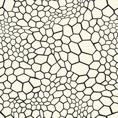 Seamless
pattern with hexagonal flat ornament texture. Reptile scales endless skin. Vector background.