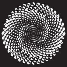 Checkered Spiral Design Element. Vector Image
