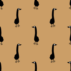 Sticker - Seamless pattern with funny cartoon ducks