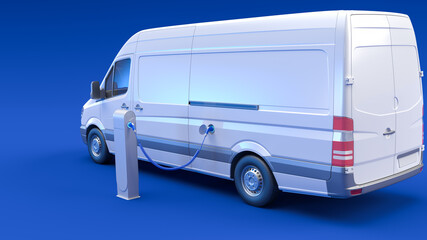 Wall Mural - Electric van at charging station