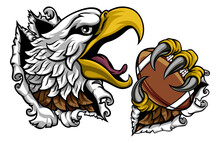 Bald Eagle Hawk Ripping American Football Mascot