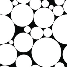 Pattern With Geometric White Circles On A Black Background