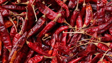 Overhead View Of A Lot Of Red Chili Pods Put On Sunlight To Dry