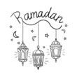 Vector illustration, Ramadan, lanterns Isolated on white background.