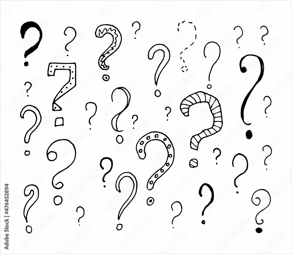 Hand drawn collection of doodle style question marks Stock Vector ...