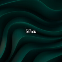 Abstract Background With Dark Green Curvy Pattern Surface