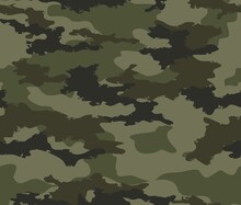 
Vector Camouflage Military Texture, Seamless Trendy Army Pattern. Forest Background.