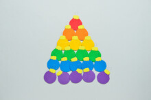 Creative Rainbow Christmas Tree On Light Background