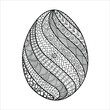 Hand drawn zentangle Easter egg. Vector illustration